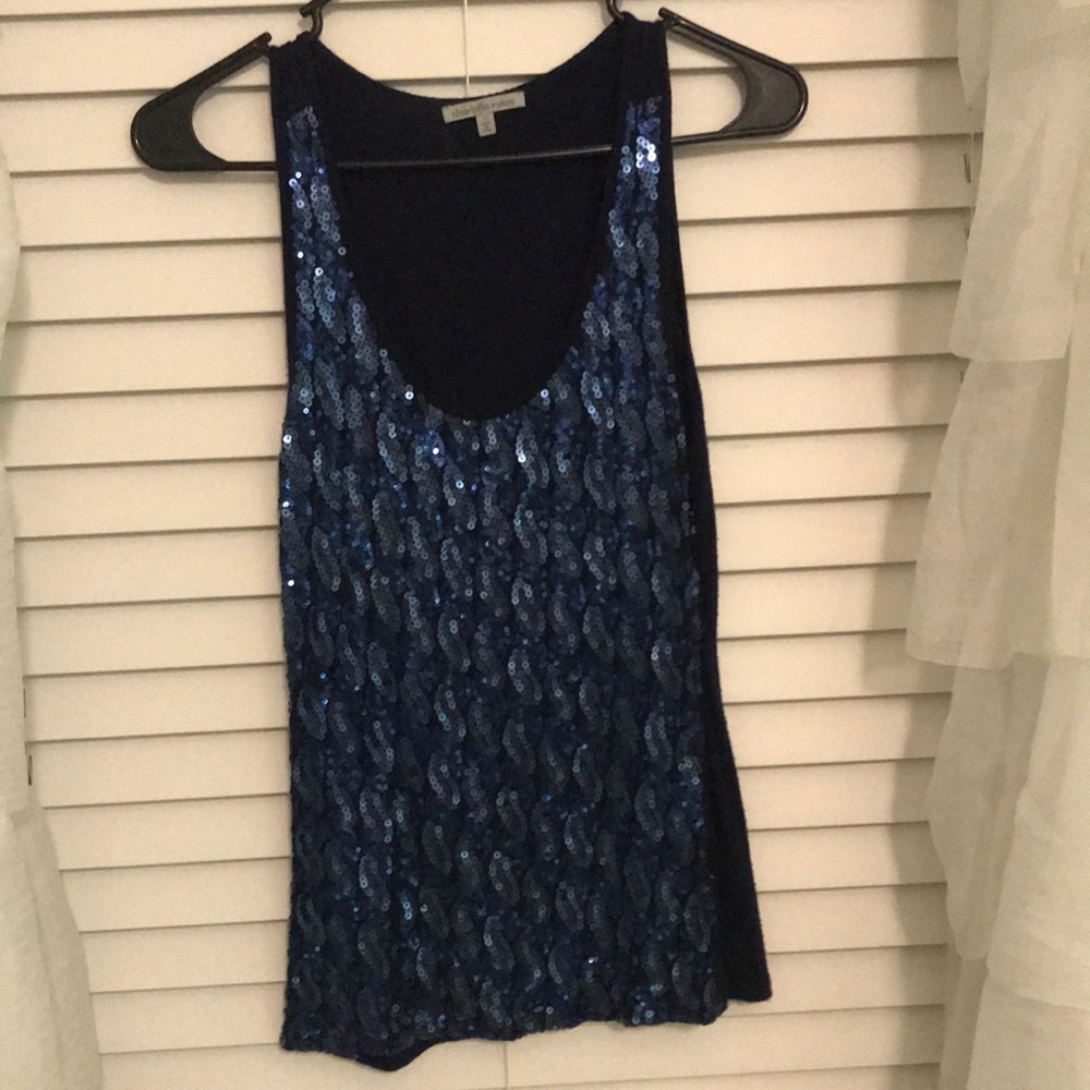 Royal blue sequin tank top